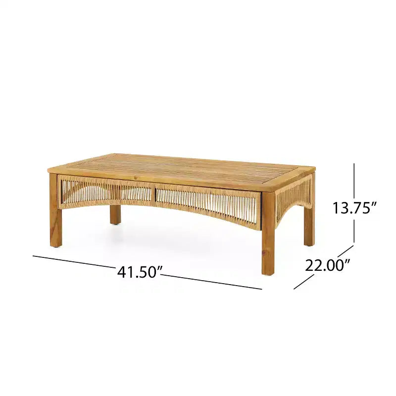 Christopher Knight Home Allerton Set da conversazione da esterno a 4 posti in legno di acacia e vimini con cuscini, teak e beige