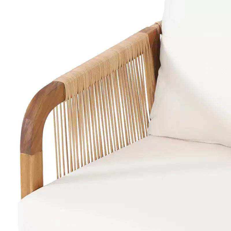 Christopher Knight Home Allerton Set da conversazione da esterno a 4 posti in legno di acacia e vimini con cuscini, teak e beige