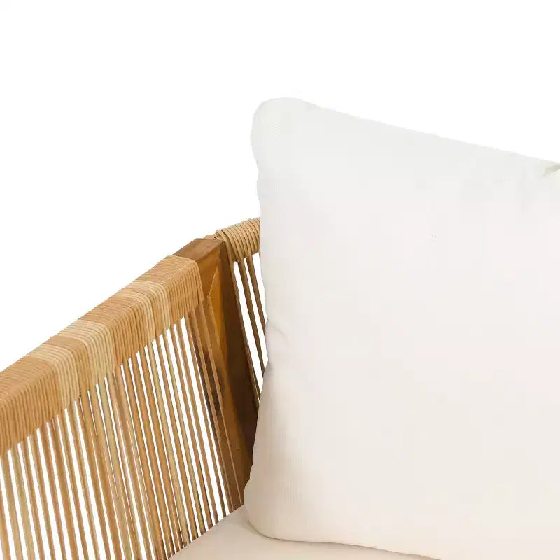 Christopher Knight Home Allerton Set da conversazione da esterno a 4 posti in legno di acacia e vimini con cuscini, teak e beige
