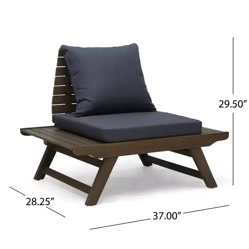 Christopher Knight Home Sedona Set da conversazione da esterno a 4 posti in legno di acacia con cuscini