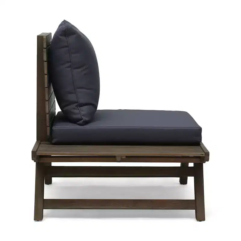 Christopher Knight Home Sedona Set da conversazione da esterno a 4 posti in legno di acacia con cuscini