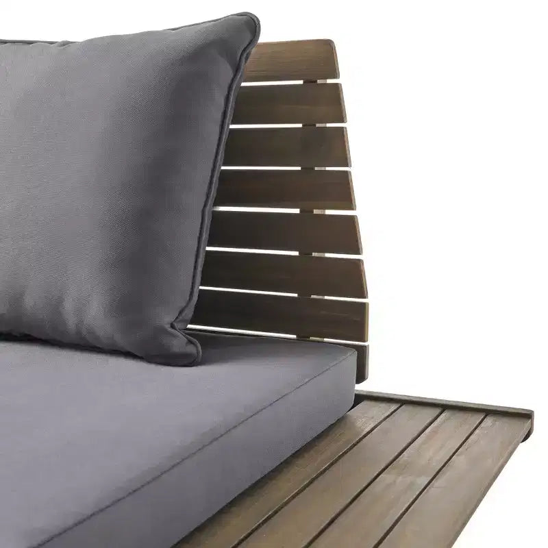 Christopher Knight Home Sedona Set da conversazione da esterno a 4 posti in legno di acacia con cuscini