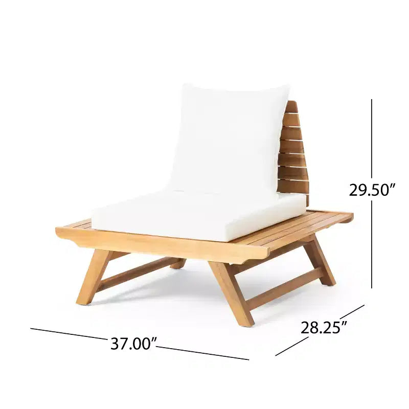 Christopher Knight Home Sedona Set da conversazione da esterno a 4 posti in legno di acacia con cuscini