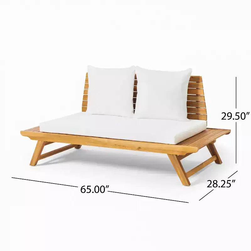 Christopher Knight Home Sedona Set da conversazione da esterno a 4 posti in legno di acacia con cuscini