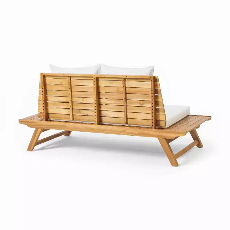Christopher Knight Home Sedona Set da conversazione da esterno a 4 posti in legno di acacia con cuscini