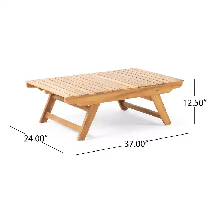 Christopher Knight Home Sedona Set da conversazione da esterno a 4 posti in legno di acacia con cuscini