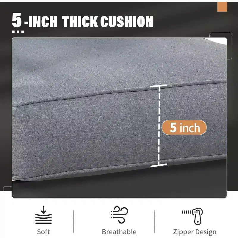 Set di mobili da giardino Heynemo in alluminio con tavolo braciere, mobili da esterno in metallo a 4 pezzi con cuscini per il cortile