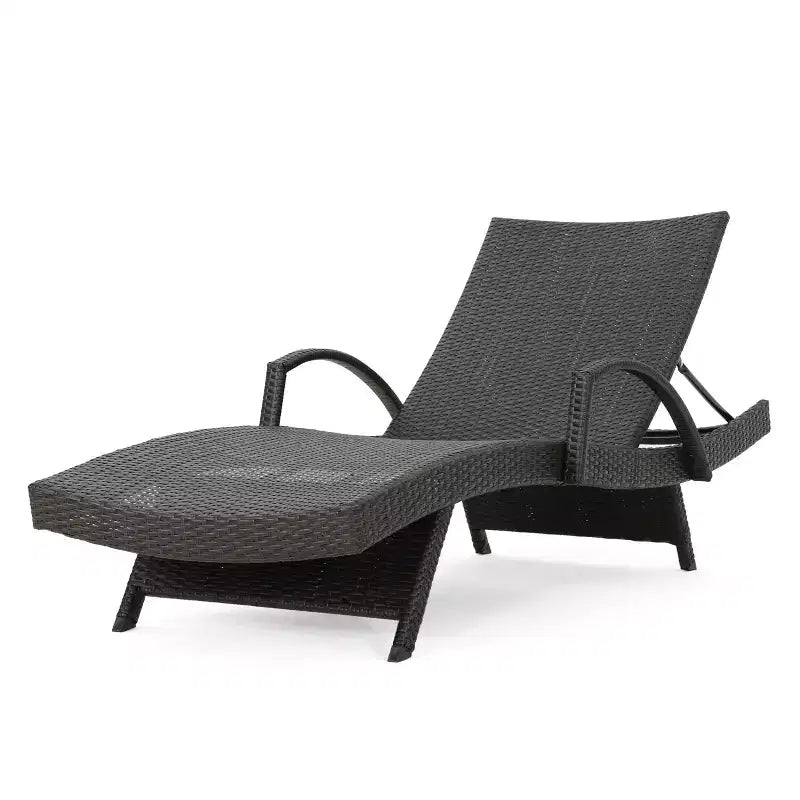 GDFStudio Soleil Set Salotto da Esterno in Vimini 3 Pezzi con Chaise Longue Braccioli Regolabili