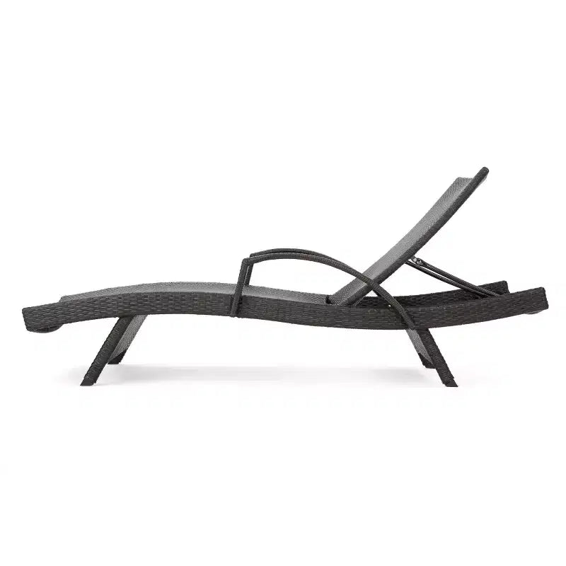 GDFStudio Soleil Set Salotto da Esterno in Vimini 3 Pezzi con Chaise Longue Braccioli Regolabili