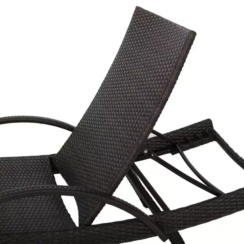 GDFStudio Soleil Set Salotto da Esterno in Vimini 3 Pezzi con Chaise Longue Braccioli Regolabili