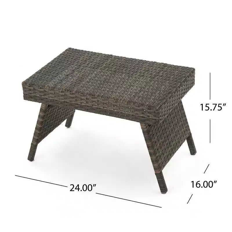 GDFStudio Soleil Set Salotto da Esterno in Vimini 3 Pezzi con Chaise Longue Braccioli Regolabili