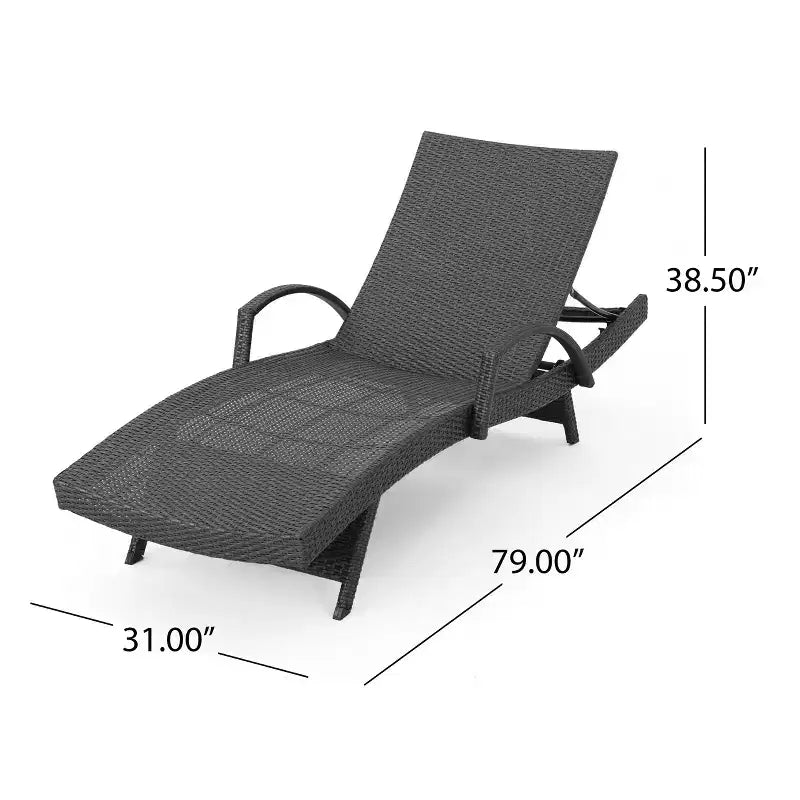GDFStudio Soleil Set Salotto da Esterno in Vimini 3 Pezzi con Chaise Longue Braccioli Regolabili