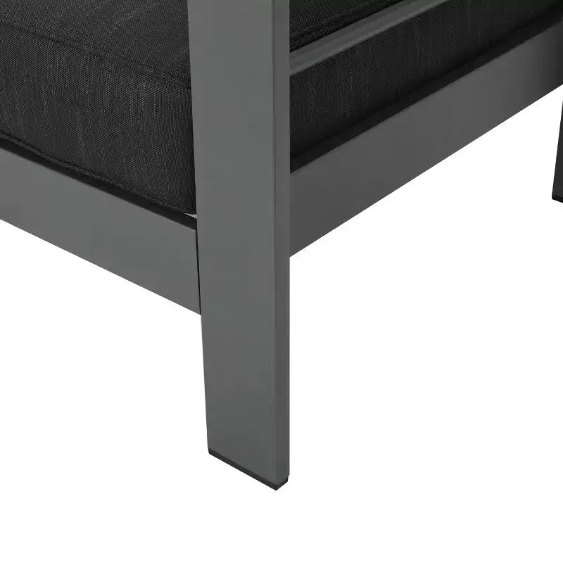 GDFStudio Set Chiostro da Esterno Crested Bay a 4 Posti in Alluminio con Braciere Grigio Chiaro