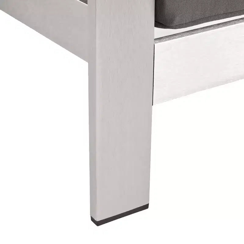 GDFStudio Crested Bay Set da conversazione da esterno a 4 posti in alluminio con braciere grigio scuro