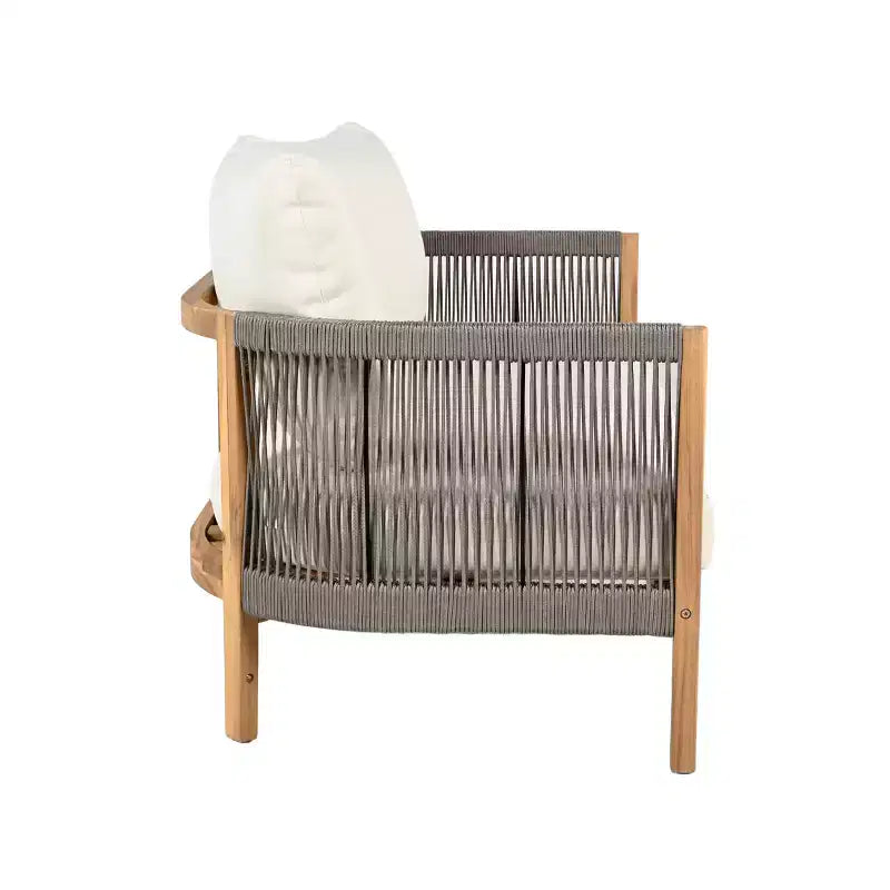 Christopher Knight Home Gilda Set da salotto con divanetto e tavolino in legno di acacia e corda intrecciata per patio