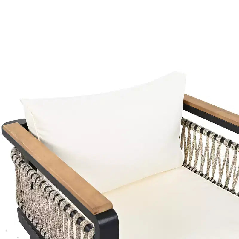 Set Divano Sezionale da Esterno 4 Pezzi, Salottino da Patio 5 Posti con Cuscini e Tavolino da Caffè - ModernLuxe