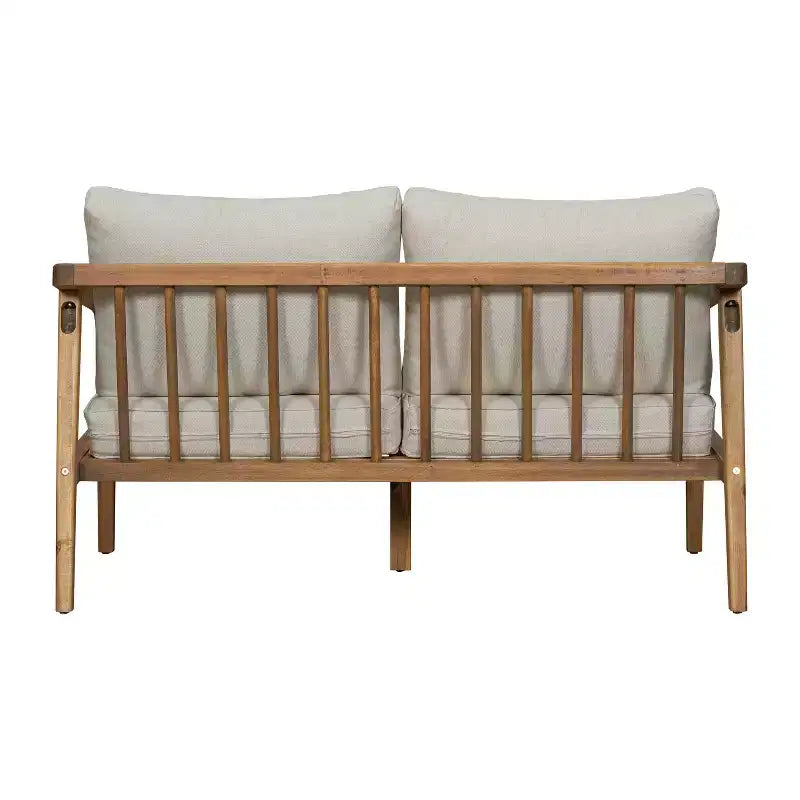 Christopher Knight Home Osborn Set Salotto da Esterno a 4 Pezzi in Legno di Acacia con Design a Doghe e Cuscini, Teak/Beige
