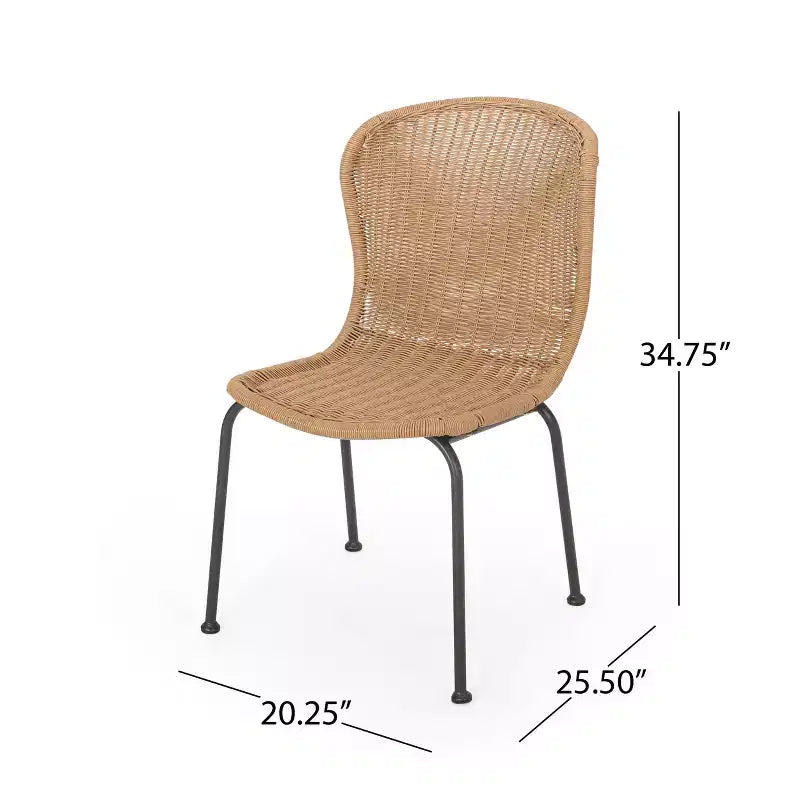 Christopher Knight Home Spinnaker Set Salotto da Esterno Boho 3 Pezzi in Vimini e Vetro Temperato, Marrone Chiaro/Nero