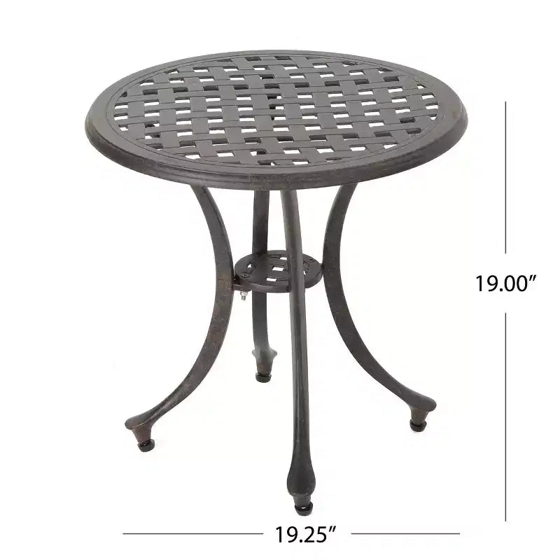 Christopher Knight Home Lola Set salotto da esterno 3 pezzi in alluminio, bronzo