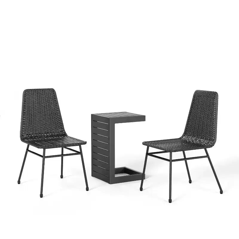 Christopher Knight Home Vanessa Set da conversazione da esterno in rattan e metallo, 3 pezzi