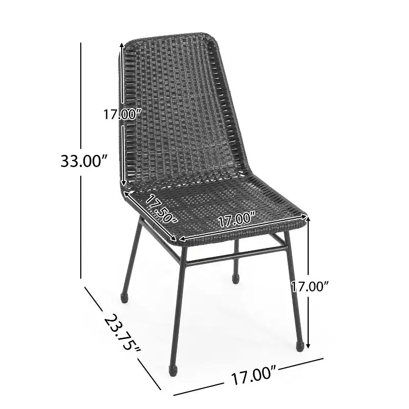 Christopher Knight Home Vanessa Set da conversazione da esterno in rattan e metallo, 3 pezzi