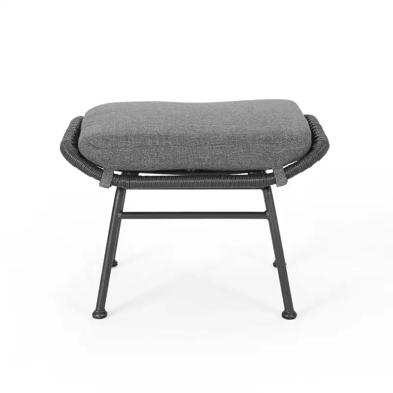 Christopher Knight Home Bechtel Set da conversazione da 5 pezzi per esterni in vimini e vetro temperato con pouf