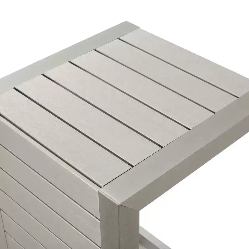 Set da conversazione da esterno a 3 pezzi Christopher Knight Home Crested Bay in alluminio con tavolino a forma di C