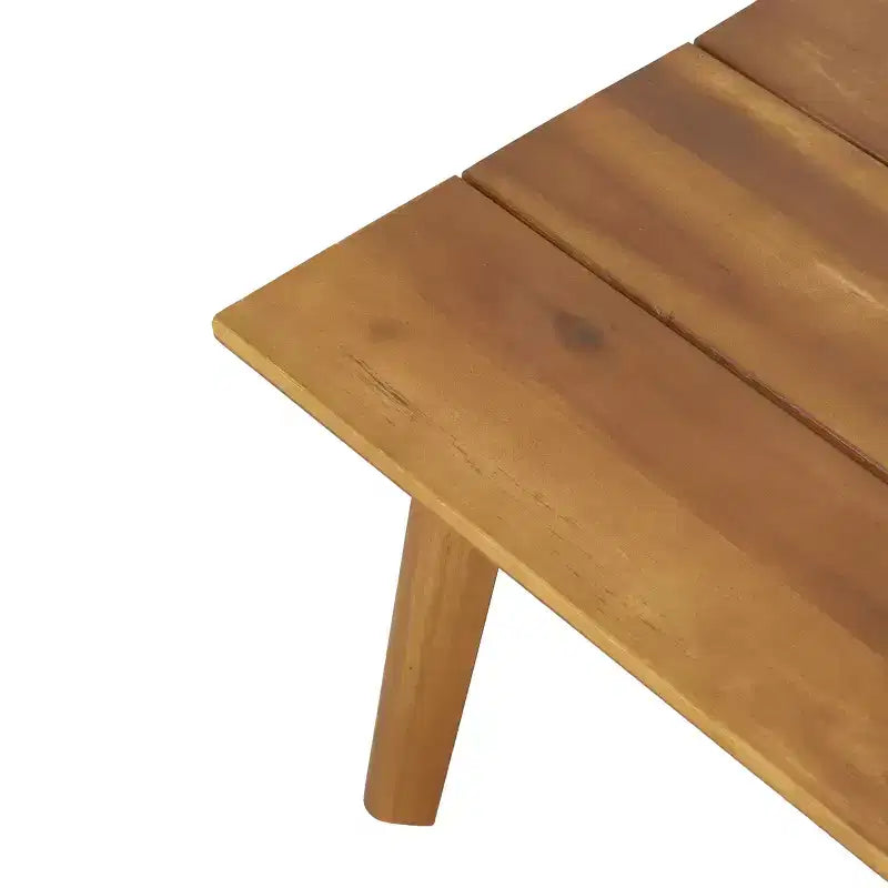GDFStudio Aggie, set da esterni con divanetto a due posti e tavolino da caffè in legno di acacia con cuscini, teak/bianco