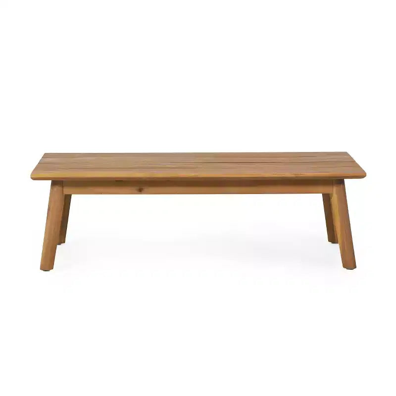 GDFStudio Aggie, set da esterni con divanetto a due posti e tavolino da caffè in legno di acacia con cuscini, teak/bianco