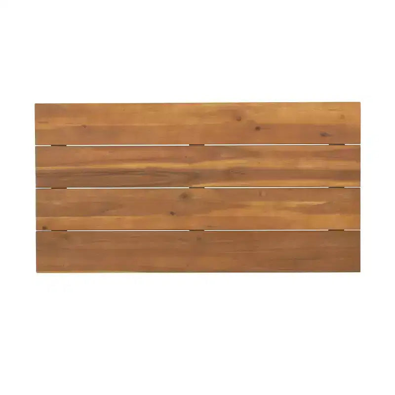 GDFStudio Aggie, set da esterni con divanetto a due posti e tavolino da caffè in legno di acacia con cuscini, teak/bianco