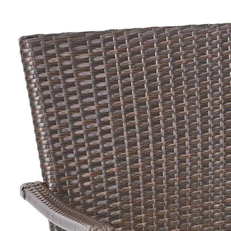 GDFStudio Angelica Set da Salotto da Esterno a 3 Pezzi in Vimini e Ferro con Cuscini Impermeabili, Marrone/Beige