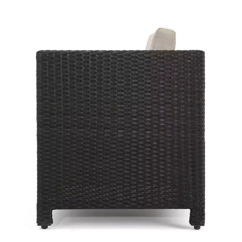 Christopher Knight Home Puerta, Set Salotto da Esterno a 4 Posti in Vimini con Cuscini