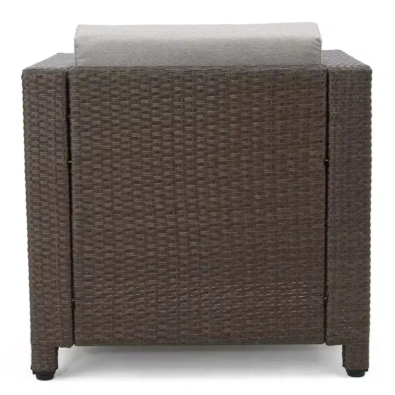 Christopher Knight Home Puerta, Set Salotto da Esterno a 4 Posti in Vimini con Cuscini