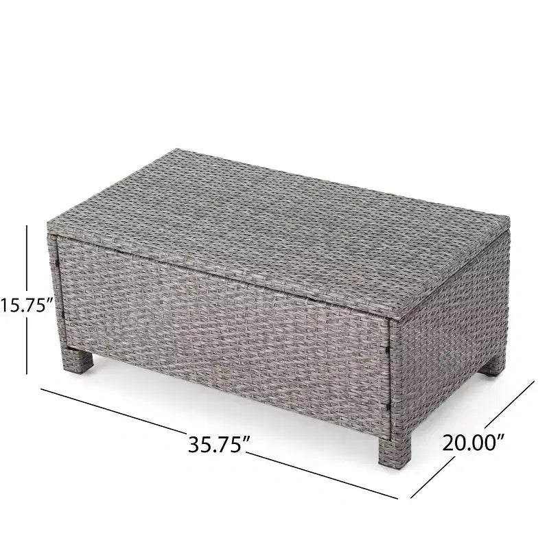 Christopher Knight Home Puerta, Set Salotto da Esterno a 4 Posti in Vimini con Cuscini