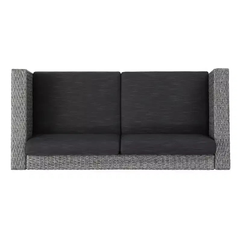 Christopher Knight Home Puerta, Set Salotto da Esterno a 4 Posti in Vimini con Cuscini