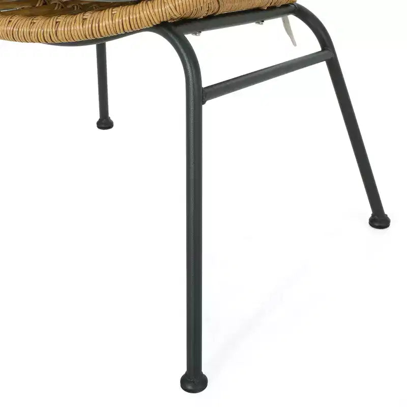 Christopher Knight Home Specter Set da 3 Pezzi da Conversazione per Esterno in Vimini e Vetro Temperato con Cuscini, Marrone Chiaro/Beige