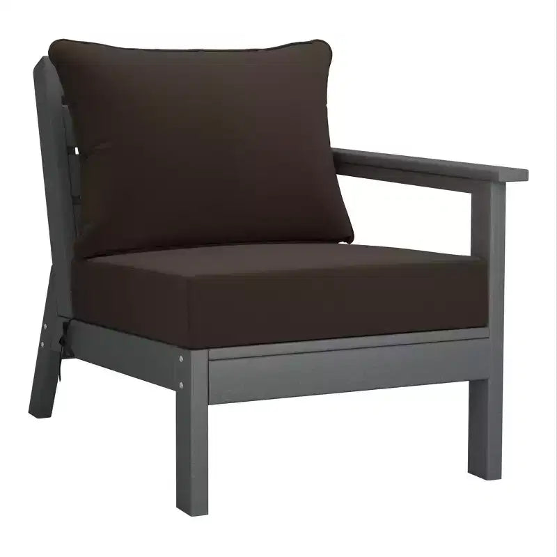 WestinTrends Avalon Set Divano Sezionale Modulare da Esterno a 6 Pezzi, Grigio/Marrone