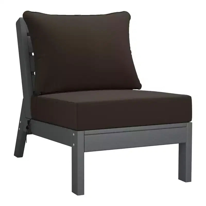 WestinTrends Avalon Set Divano Sezionale Modulare da Esterno a 6 Pezzi, Grigio/Marrone