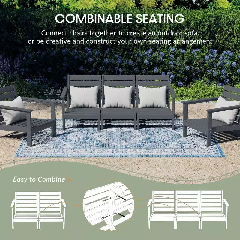 WestinTrends Avalon Set Divano Sezionale Modulare da Esterno a 6 Pezzi, Grigio/Marrone