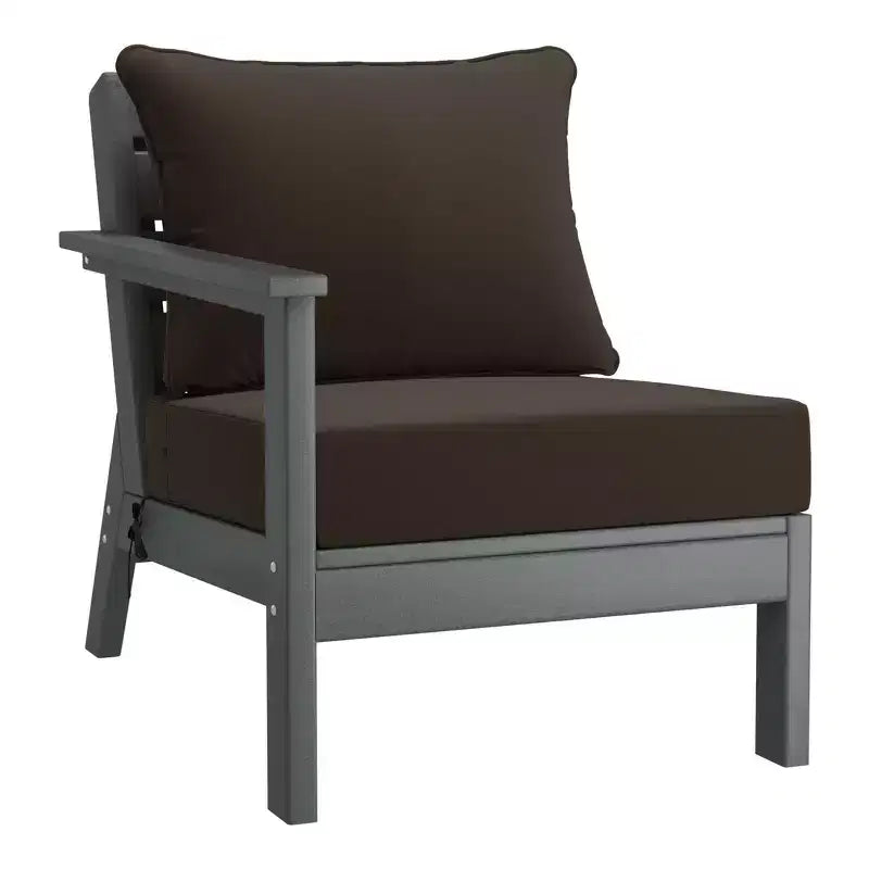 WestinTrends Avalon Set Divano Sezionale Modulare da Esterno a 6 Pezzi, Grigio/Marrone