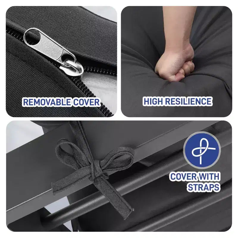 Set da esterno Karl Dark Gray in alluminio a 4 pezzi con cuscini Dark Gray