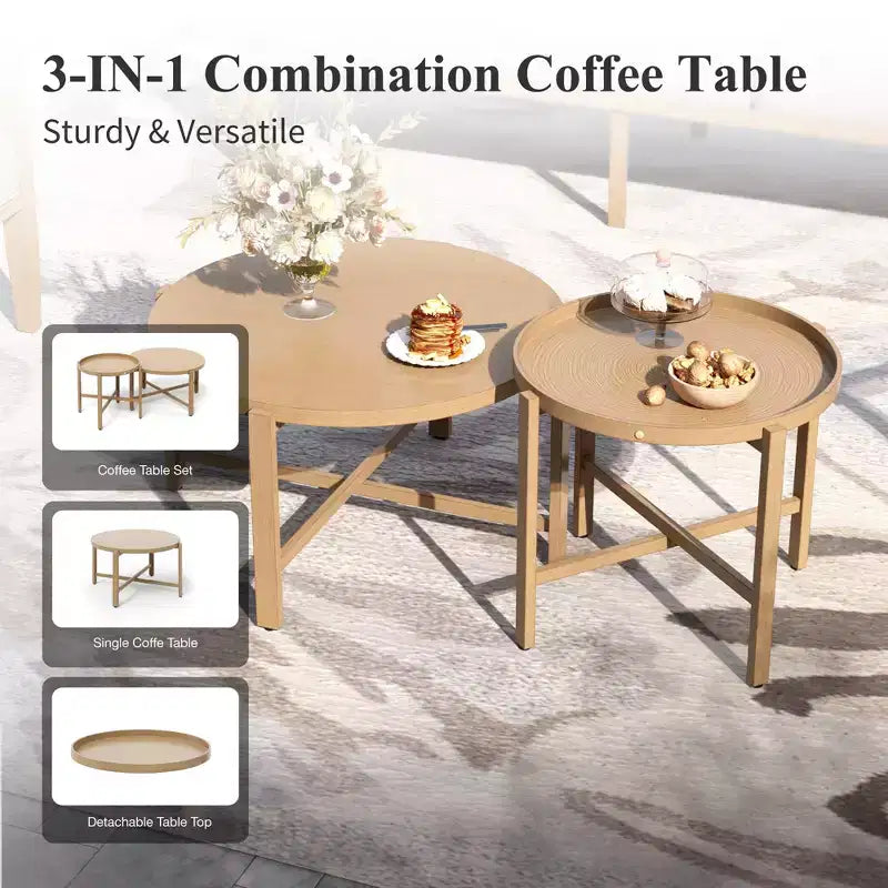 Captiva Designs Set da conversazione da esterno 7 pezzi con schienale a fascia incrociata e cuscini spessi per terrazza, giardino o bordo piscina