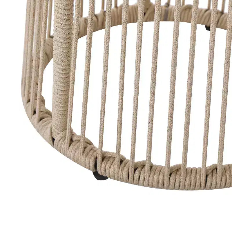 Set Salotto da Esterno Christopher Knight Home Bobby a 3 Pezzi con Intreccio in Corda, Vetro Temperato e Metallo