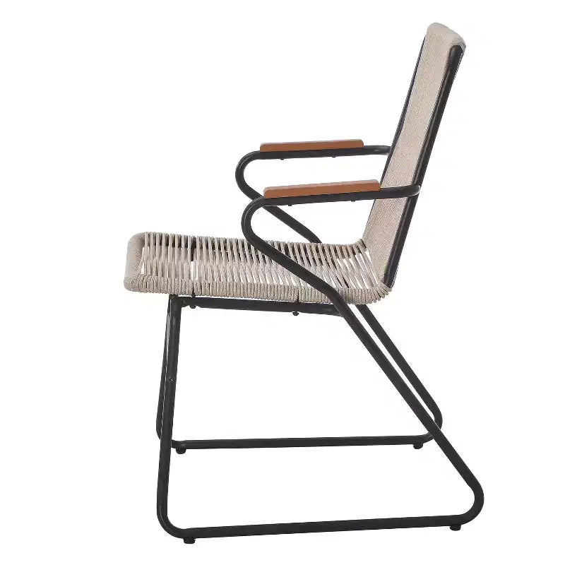 Set Salotto da Esterno Christopher Knight Home Bobby a 3 Pezzi con Intreccio in Corda, Vetro Temperato e Metallo