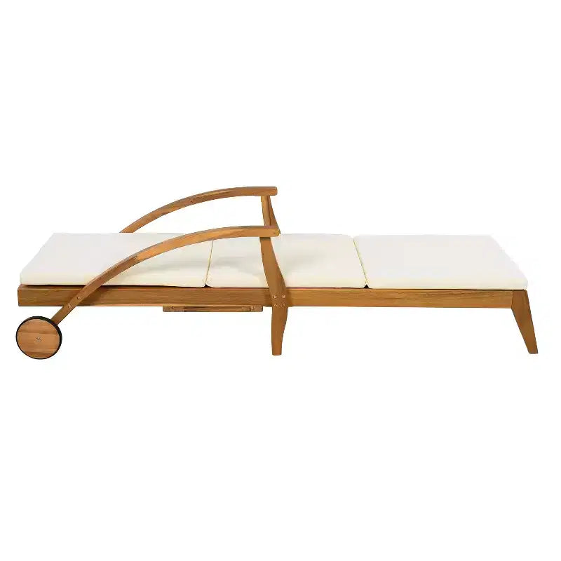 Christopher Knight Home Fred Set da 5 Pezzi, Chaise longue e tavolino d'appoggio regolabili in legno di acacia, da esterno