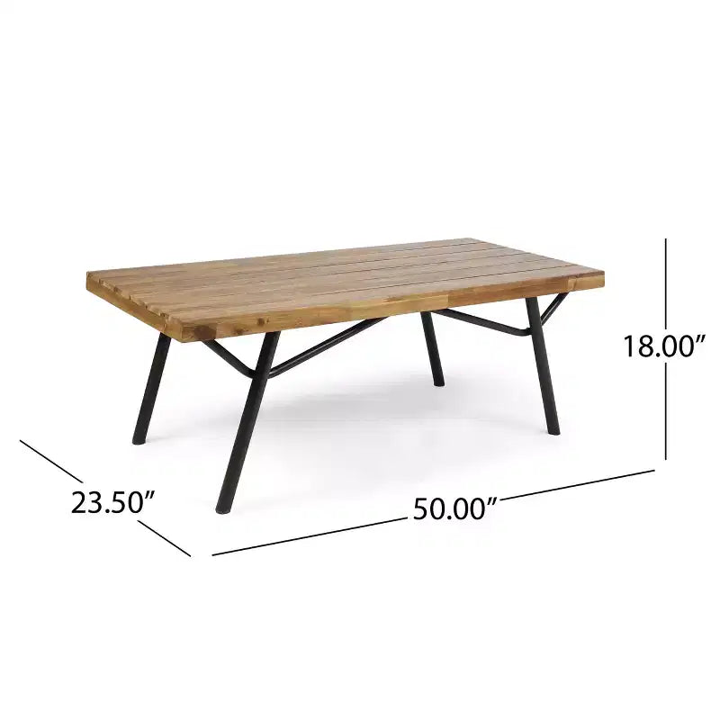 Christopher Knight Home Canoga Set da Divano e Tavolino 2 Posti da Esterno in Legno di Acacia con Cuscini