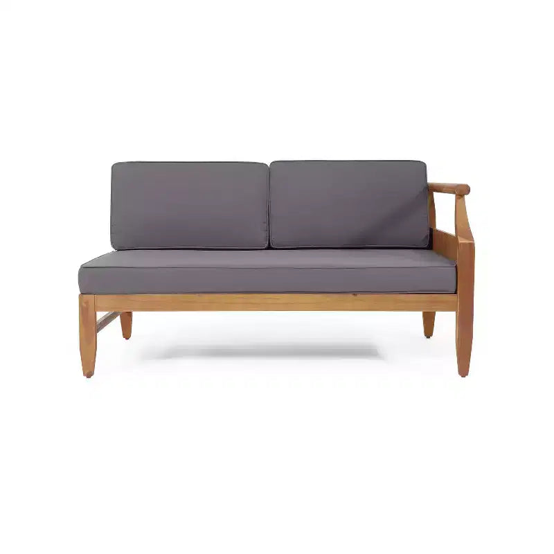 Christopher Knight Home Beate Set Divano da Esterno Rustico in Legno di Acacia 2 Pezzi con Cuscini e Schienale a Doghe Aperte