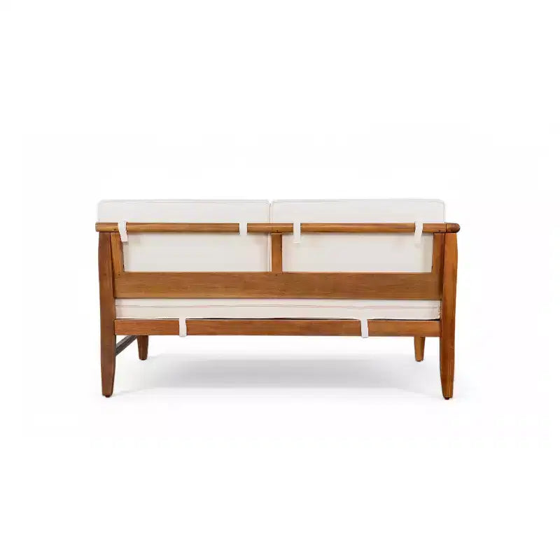 Christopher Knight Home Beate Set Divano da Esterno Rustico in Legno di Acacia 2 Pezzi con Cuscini e Schienale a Doghe Aperte