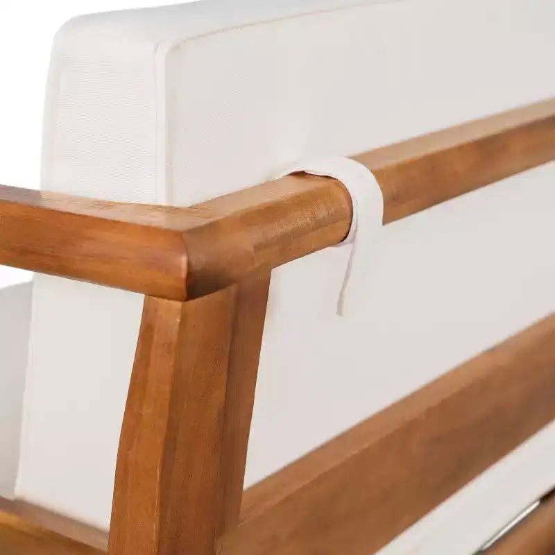 Christopher Knight Home Beate Set Divano da Esterno Rustico in Legno di Acacia 2 Pezzi con Cuscini e Schienale a Doghe Aperte
