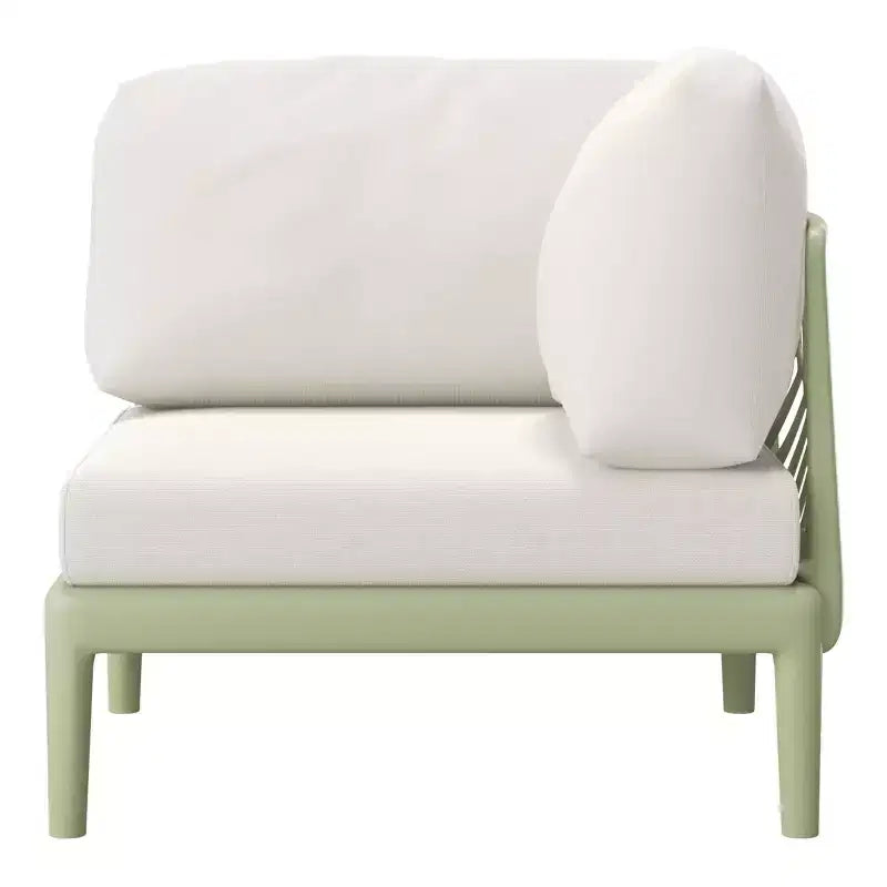 WestinTrends Playa Moderno Set Salotto da Esterno Sezionale a L Modulare a 4 Pezzi in Resina Polipropilene, Verde